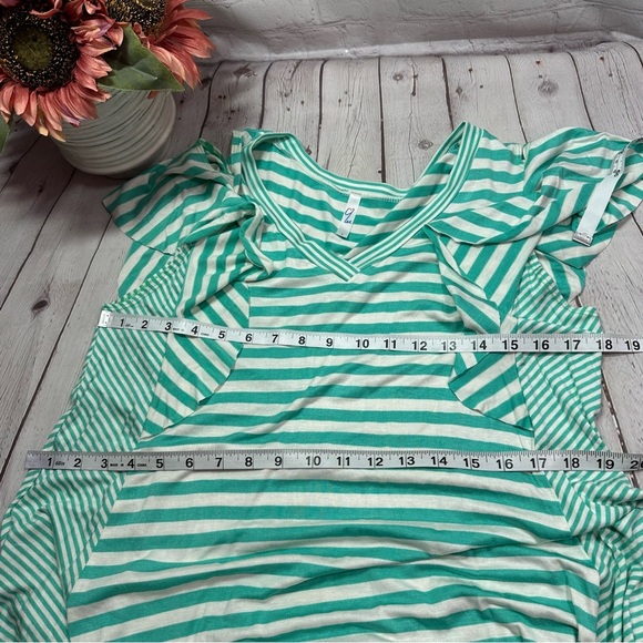 NWT Umgee boutique mint blue contrast stripes casual dress spring easter - Picture 4 of 12